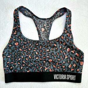 Victoria’s Secret Victoria Sport Leopard Sport’s Bra Cheetah Print Black & Pink